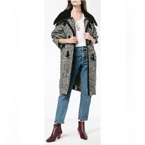 Chloé Cult Stripe Oversized Cocoon Coat Waist Long Coat Jacket Parka